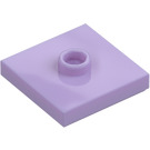 LEGO Lavendel Platte 2 x 2 mit Nut und 1 Mitte Noppe (23893 / 87580)