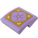LEGO Lavender Slope 2 x 2 Curved with Lavender Flower and Gold Decoration Sticker (15068)