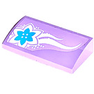 LEGO Lavender Slope 2 x 4 Curved with Flower 41013 Sticker with Bottom Tubes (88930)