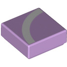 LEGO Lavendel Fliese 1 x 1 mit Weiß Bogen mit Nut (3070 / 67207)