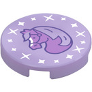 LEGO Lavender Tile 2 x 2 Round with Horse with Bottom Stud Holder (14769 / 106635)