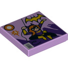 LEGO Lavendel Tegel 2 x 2 met Batgirl Comicbook met groef (3068 / 29392)