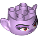 LEGO Lavender Troll Head with Barb Face with Smirk (66295)