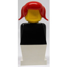 LEGO Legoland Old Type (White Legs, Black Torso, Red Pigtails) Minifigure