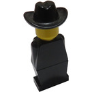 LEGO Legoland Old Type med Sort Cowboy Hat Minifigur