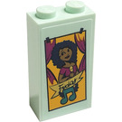LEGO Light Aqua Brick 1 x 2 x 3 with Woman, Note, 'Friday' Sticker (22886)