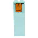 LEGO Licht Aqua Steen 1 x 2 x 5 met Bright Light Oranje Bath Towel Hung Aan een Rod Sticker met noppenhouder (2454)