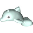 LEGO Helles Aqua Delfin mit Runden Schwarz Augen (103282)
