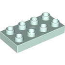 LEGO Light Aqua Duplo Plate 2 x 4 (4538 / 40666)