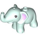 LEGO Licht Aqua Elephant met Lavender Oren (101828)