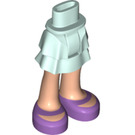 LEGO Aqua clair Hanche avec Court Double Layered Skirt avec Purple Shoes (35624 / 92818)