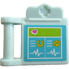 LEGO Helles Aqua Medical Clipboard mit Blau Traces Aufkleber (98393)