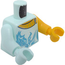 LEGO Light Aqua Minifig Torso Skater with Yellow Left Arm and Hand (973)