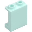 LEGO Ljus Aqua Panel 1 x 2 x 2 med sidostöd, ihåliga knoppar (35378 / 87552)