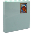 LEGO Light Aqua Panel 1 x 6 x 5 with Frame with Dog Photo Sticker (59349)