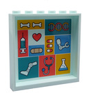 LEGO Light Aqua Panel 1 x 6 x 5 with Medical Symbols Sticker (59349)