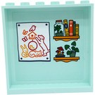 LEGO Licht Aqua Paneel 1 x 6 x 5 met Shelves met Books, Potted Plant Sticker (59349)