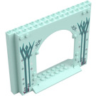 LEGO Lyse-Aqua Panel 4 x 16 x 10 med Gate Hul med Akva Plants (15626 / 106646)