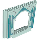 LEGO Licht aqua Paneel 4 x 16 x 10 met Gate Gat met Ice Crystals en Sterren (15626 / 78575)