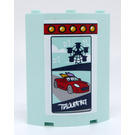 LEGO Aqua clair Panneau 4 x 4 x 6 Incurvé avec rouge Convertible et une Ferris Roue Autocollant (30562)