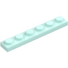 LEGO Lys aqua Plate 1 x 6 (3666)