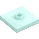 LEGO Licht aqua Plaat 2 x 2 met groef en 1 Midden Nop (23893 / 87580)