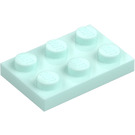 LEGO Licht aqua Plaat 2 x 3 (3021)