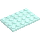 LEGO Licht aqua Plaat 4 x 6 (3032)