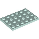LEGO Licht Aqua Plaat 4 x 6 (3032)