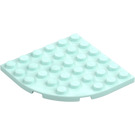 LEGO Light Aqua Plate 6 x 6 Round Corner (6003)