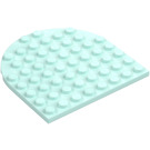 LEGO Light Aqua Plate 8 x 8 Round Half Circle (41948)