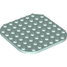 LEGO Light Aqua Plate 8 x 8 Round with Rounded Corners (65140)