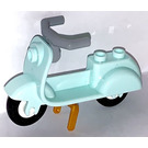 LEGO Scooter with Pearl Gold Stand and Medium Stone Gray Large Handlebars