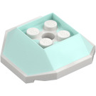 LEGO Lys aqua Shell med Hvit Bunn (67013)