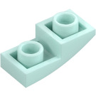 LEGO Ljus Aqua Backe 1 x 2 Böjd Omvänd (24201)