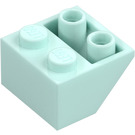 LEGO Licht aqua Helling 2 x 2 (45°) Omgekeerd met platte afstandsring eronder (3660)