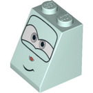 LEGO Helles Aqua Steigung 2 x 2 x 2 (65°) mit Professor Zundapp Smile mit Unterrohr (3678 / 94871)