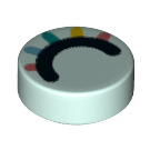 LEGO Aqua clair Tuile 1 x 1 Rond avec fermé eye avec colored eyelashes (35380 / 77489)