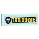LEGO Light Aqua Tile 1 x 3 with Trilobyte Sticker (63864)
