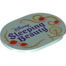 LEGO Light Aqua Tile 6 x 8 with Rounded Ends with "Disney Sleeping Beauty" (65474 / 104299)
