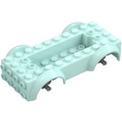 LEGO Light Aqua Vehicle Base with Medium Stone Gray Wheel Holders (1813 / 12622)