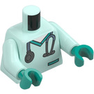 LEGO Lyse-Aqua Veterinary med Stetoskop Minifig Torso (973 / 76382)