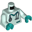 LEGO Licht Aqua Veterinary met Stethoscope Minifig Torso (973 / 76382)