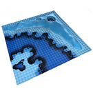 LEGO Hellblau Grundplatte 32 x 32 mit Craters mit Undersea Muster mit Bolzen in Kratern