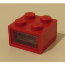 LEGO Światło Cegła 2 x 2, 12V z 2 plug Dziury (Gładka przezroczysta soczewka)