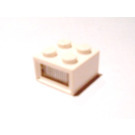 LEGO Licht Stein 2 x 2, 12V mit 3 plug Löcher (Gerippte transparente Diffusorlinse)