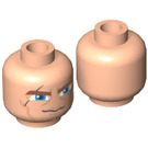 LEGO Light Flesh Anakin Skywalker Head with Scar and Blue Eyes (Recessed Solid Stud) (3626 / 62116)