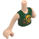 LEGO Light Flesh Autumn (Dark Green Shirt, Gold Mushrooms Top) Friends Torso (92456 / 100811)