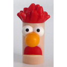 LEGO Light Flesh Beaker Head with Red Hair