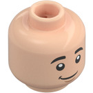 LEGO Lätt Hudfärgad Ben Minifigur Huvud (Infälld solid knopp) (3626 / 80522)